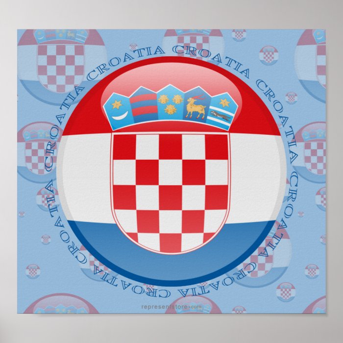 Croatia Bubble Flag Print