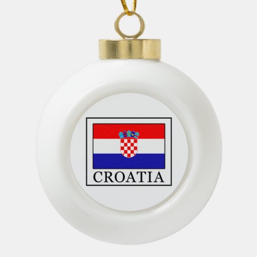 Croatia Ceramic Ball Christmas Ornament