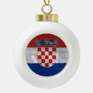 Croatia Ceramic Ball Christmas Ornament