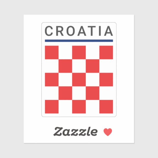 Croatia Checkerboard Sticker (Sheet)