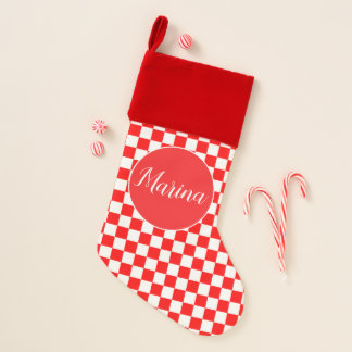 Croatia Checkered Monogram Christmas Stocking