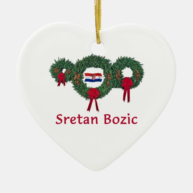 Croatia Christmas 2 Ceramic Ornament (Front)