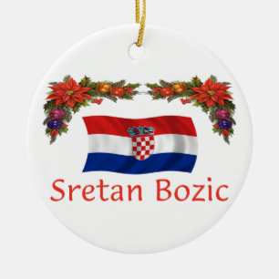 Croatia Christmas Ceramic Ornament