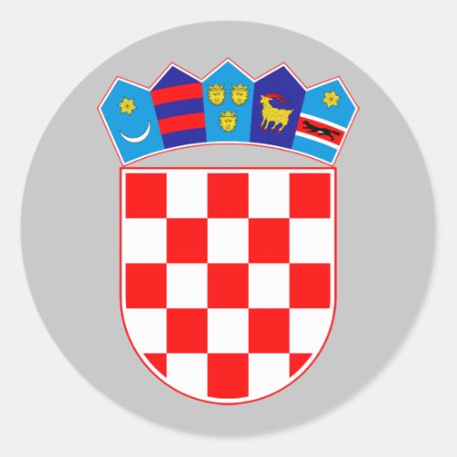 Croatia coat of arms classic round sticker