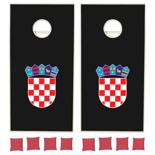 Croatia coat of arms cornhole set