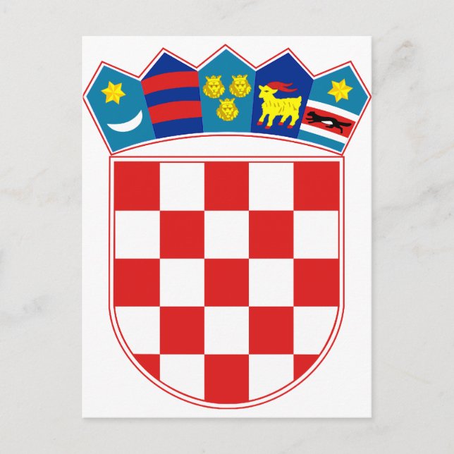 Croatia Coat of arms HR Hrvatska Postcard (Front)