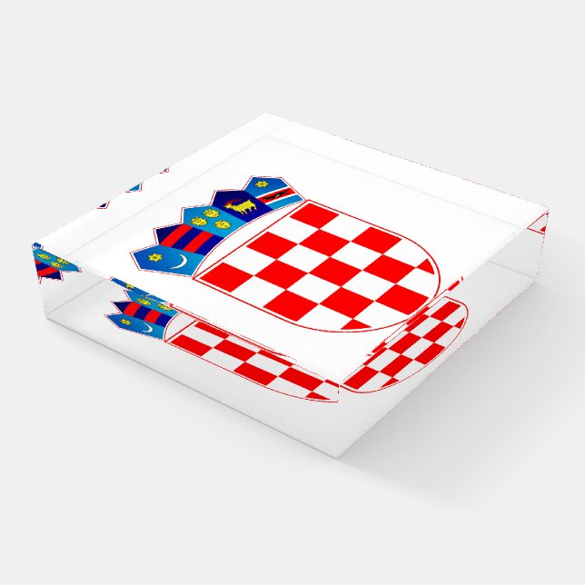 Croatia coat of arms paperweight (Angled)