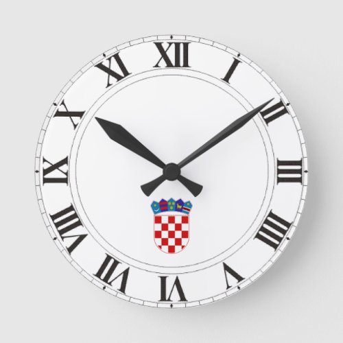 Croatia Coat of Arms Round Clock