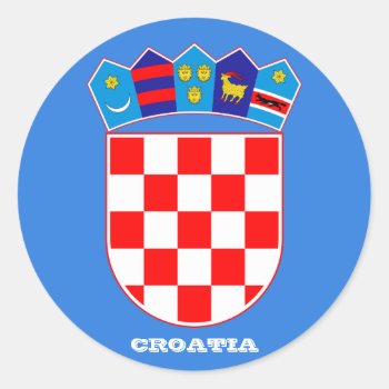 Croatia* Coat Of Arms Round Sticker by Azorean at Zazzle
