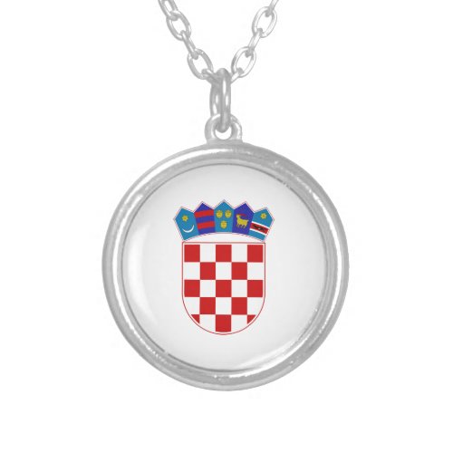 Croatia Coat of Arms Silver Plated Necklace