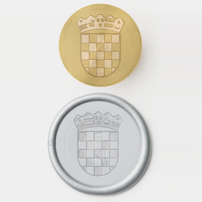 Croatia Coat of Arms v1 Wax Seal Stamp (Stamped)