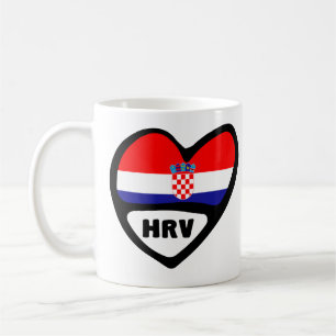 Croatia Country Code Flag Heart Hrvatska Coffee Mug