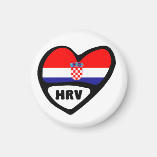 Croatia Country Code Flag Heart Hrvatska Magnet