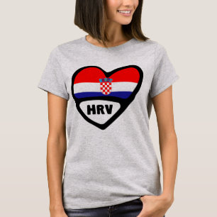 Croatia Country Code Flag Heart Hrvatska T-Shirt