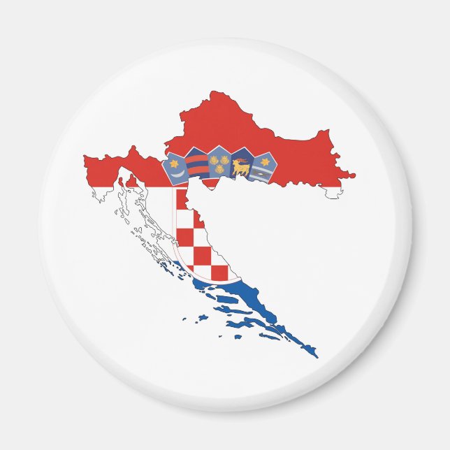 croatia country flag map shape silhouette magnet (Front)