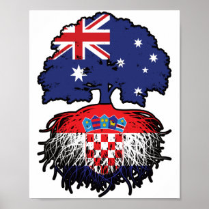 Croatia Croatian Australian Australia Tree Roots Poster