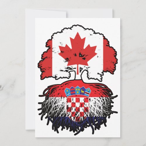 Croatia Croatian Canadian Canada Tree Roots Flag Invitation