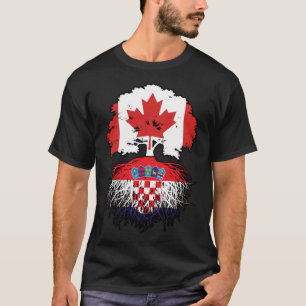 Croatia Croatian Canadian Canada Tree Roots Flag T-Shirt
