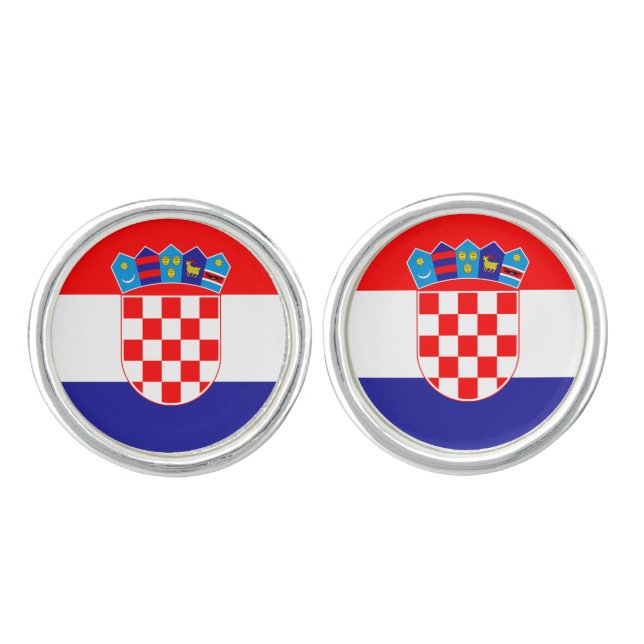 Croatia (Croatian) Flag Cufflinks (Front)