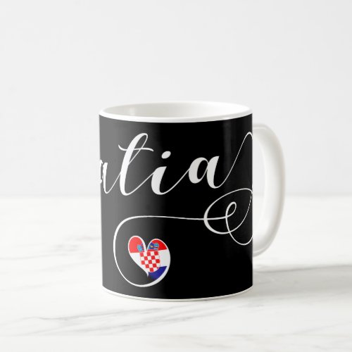 Croatia Croatian Flag Heart Coffee Mug