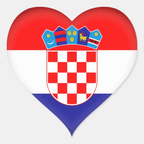 Croatia Croatian Flag Heart Sticker