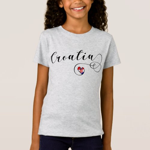 Croatia Croatian Flag In A Heart T_Shirt