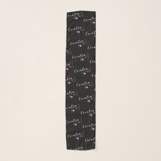 Croatia, Croatian Flag in Heart Scarf (Front)
