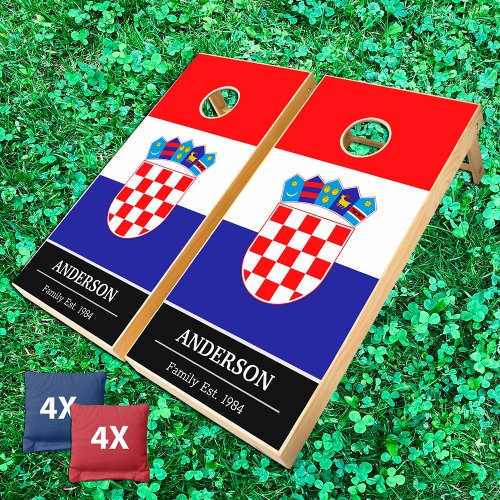 Croatia  Croatian Flag personalized  Family fun Cornhole Set