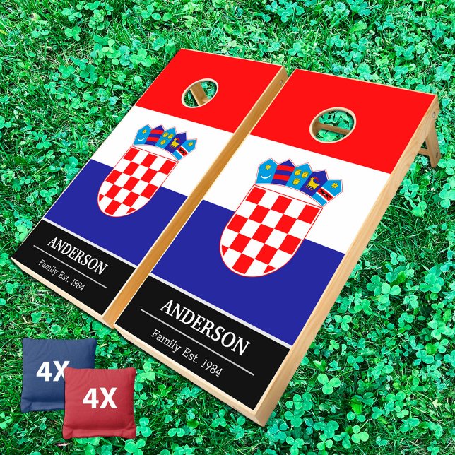 Croatia & Croatian Flag personalized / Family fun Cornhole Set (Creator Uploaded)