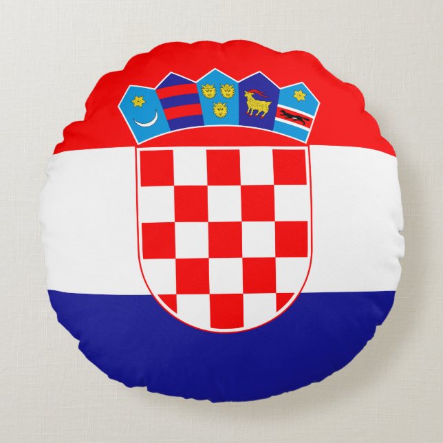 Croatia (Croatian) Flag Round Pillow (Front)
