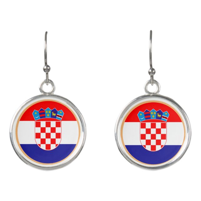 Croatia & Croatian flag trendy fashion Earrings (Front)