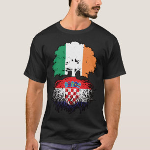 Croatia Croatian Irish Ireland Tree Roots Flag T-Shirt