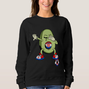 Croatia Dabbing Avocado Croatian Flag Hrvatska Soc Sweatshirt
