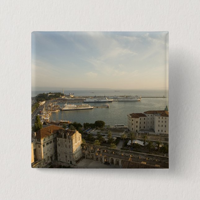 Croatia, Dalmatia, Split. View of Riva Pinback Button (Front)