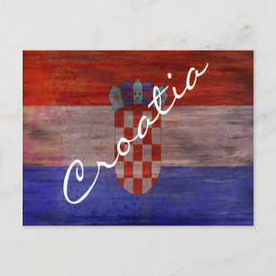 Croatia distressed flag postcard