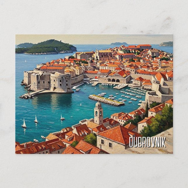 Croatia Dubrovnik Travel Holiday Postcard (Front)