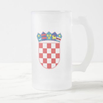 Croatia Emblem Frosted Glass Beer Mug by flagart at Zazzle