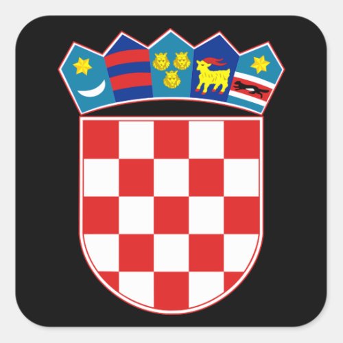croatia emblem square sticker