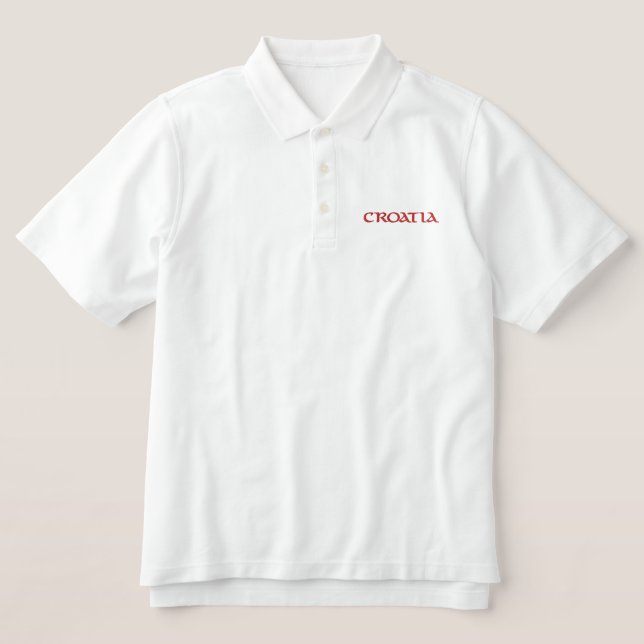 Croatia Embroidered Polo Shirt (Design Front)