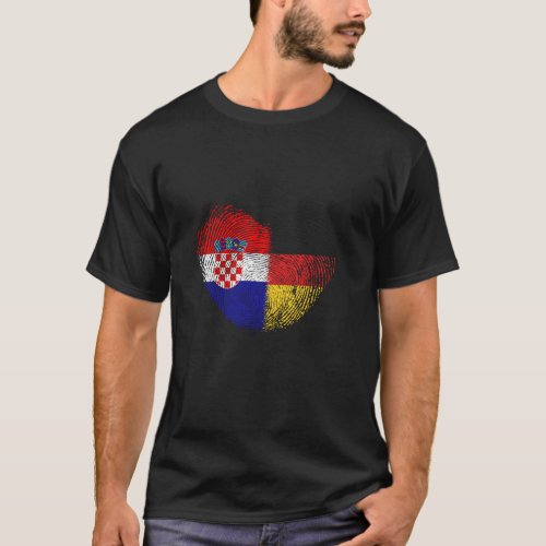 Croatia Fingerprint for proud German_Croatians T_Shirt