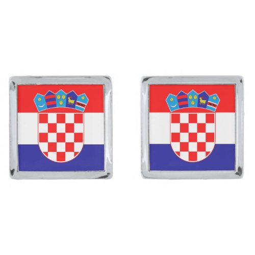 Croatia Flag and Coat Of Arms Patriotic Cufflinks