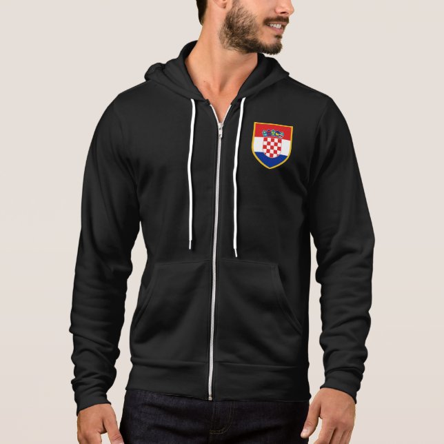 Croatia Flag Arm Hoodie (Front)