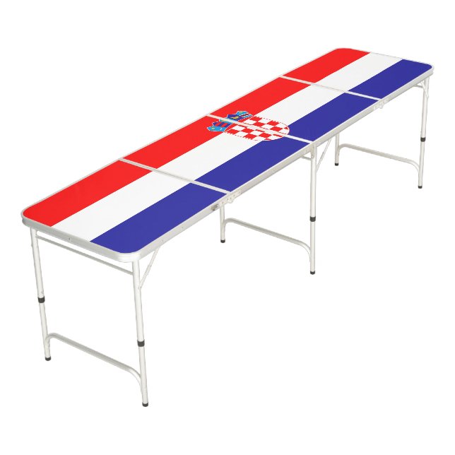 Croatia Flag Beer Pong Table (Angled)