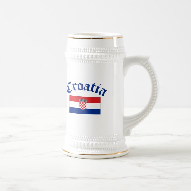 Croatia Flag Beer Stein (Right)