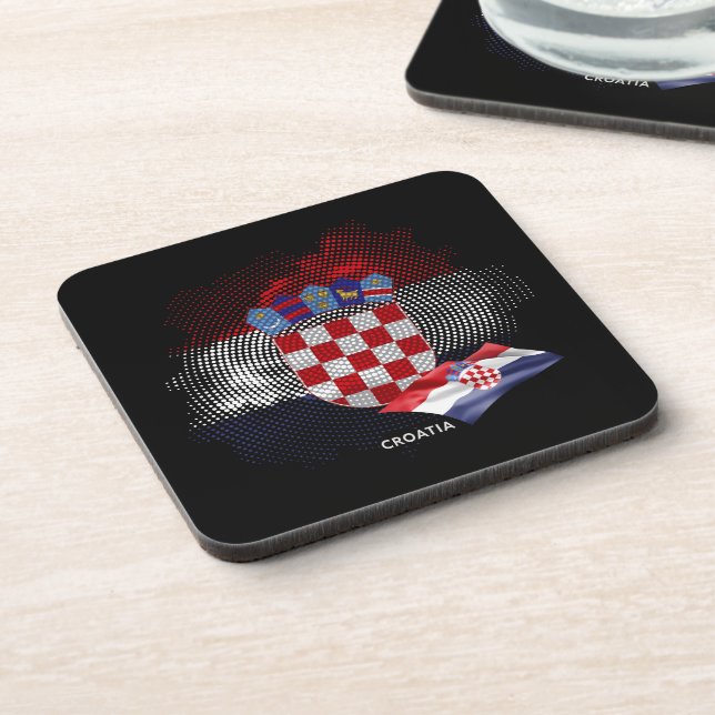 Croatia flag beverage coaster (Left Side)
