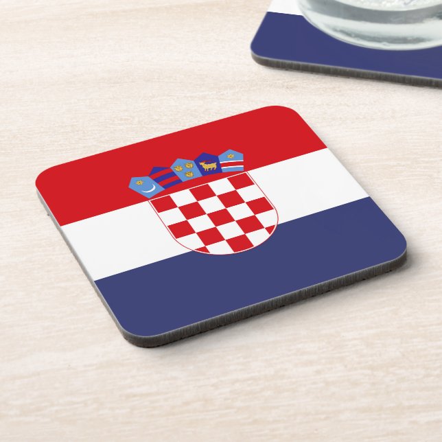 Croatia flag beverage coaster (Left Side)