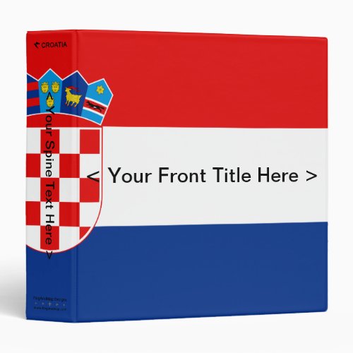 Croatia Flag Binder