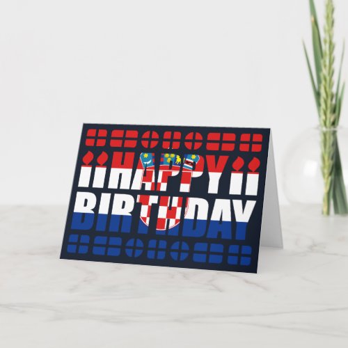 Croatia Flag Birthday Card