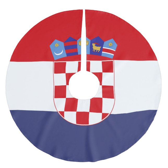 Croatia flag brushed polyester tree skirt (Front)