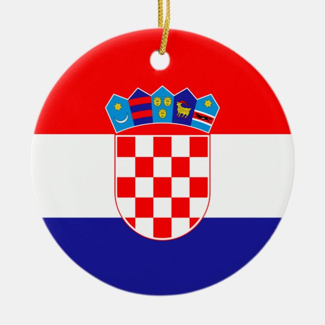 Croatia Flag Ceramic Ornament (Front)